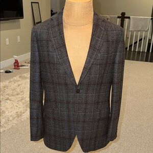 Massimo Dutti Charcoal Checkered Blazer, 40R, like new
